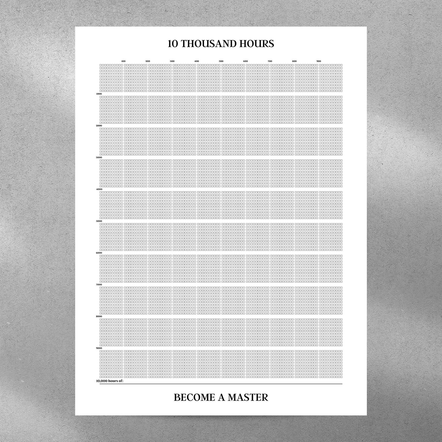 10 Thousand Hours Poster